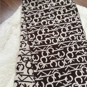 Calvin Klein Brown and Tan Reversible Scarf